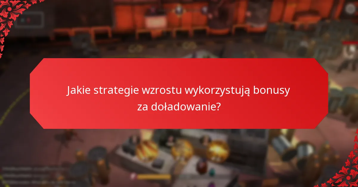 Jakie strategie wzrostu wykorzystują bonusy za doładowanie?